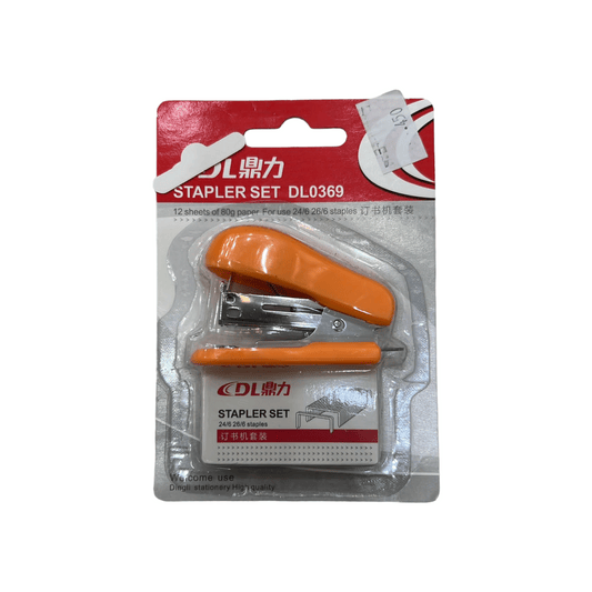 Mini Stapler Set DL0369 Orange Color  طقم دباسه صغيره لون برتقالي