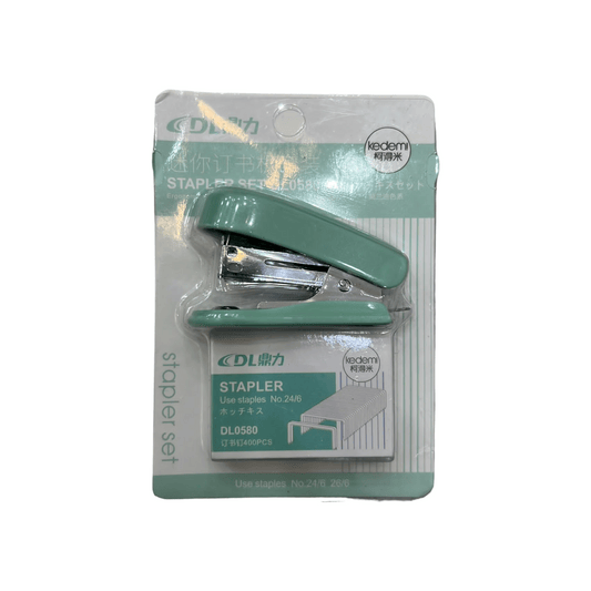 Mini Stapler Set DL0369 Green Pastel Color  طقم دباسه صغيره لون اخضر باستيل