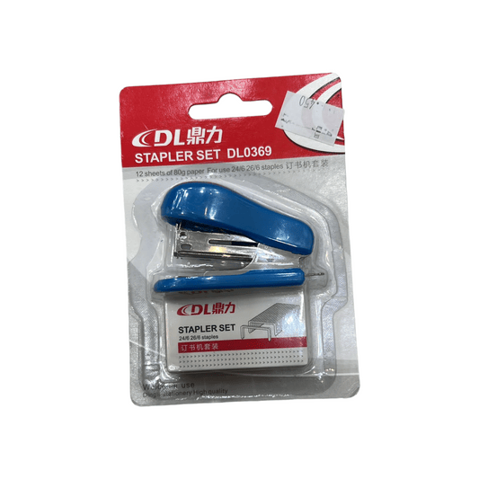 Mini Stapler Set DL0369 Blue Color  طقم دباسه صغيره لون ازرق