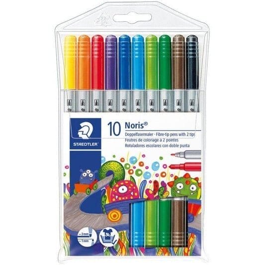 staedtler fibre tip pens 10 colors || الوان شينيه ستدلر راسين ١٠ الوان