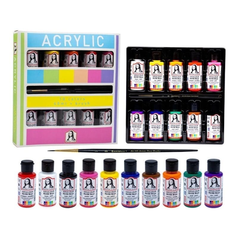 طقم 10 ألوان أكريليك 40 مل موناليزا