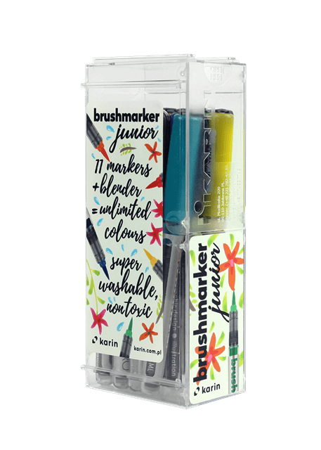 الوان كارين برش ماركرز جونيور ١١ لون + ١ قلم دمج