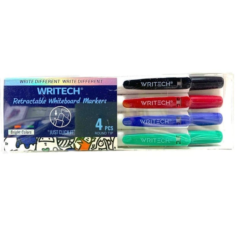 Writech علامات السبورة القابلة للسحب 4 قطع