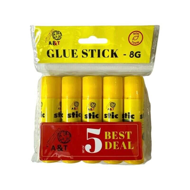 A&T Glue Stick Offer 5 pcs 8g || عرض اي اند تي صمغ ٥ حبة ٨ جرام
