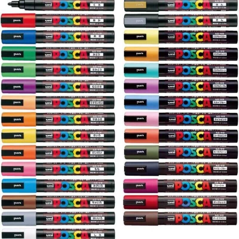 Japanese Posca PC-5M 29 Colors || الوان بوسكا ماركر اليابانية ٢٩ لون