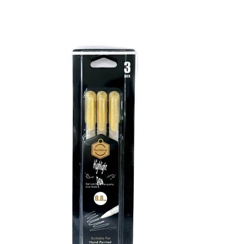 مجموعة أقلام جيلي كيب سمايلنج مكونة من 3 قطع || مجموعة اقلام جيلي 3 حبات قياس 0.8 ملم فضي